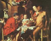 雅各布 约尔当斯 : Satyr at the Peasant's House